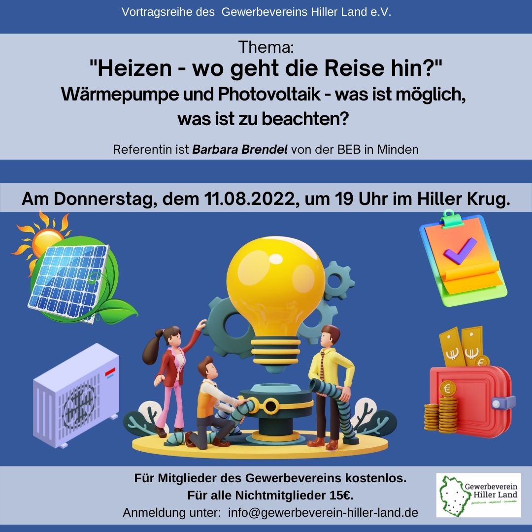 11.08.2022 Vortrag: „Heizen – wo geht die Reise hin?“